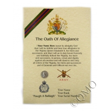 Royal Irish Regiment Oath Of Allegiance Certificate